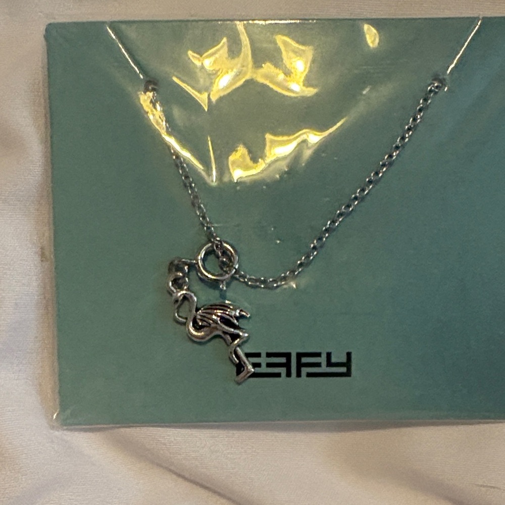 Effy Silver Flamingo Charm Necklace